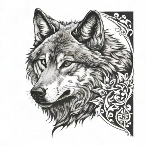 wolf tattoo design idea