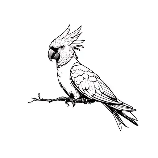 red tailed black cockatoo tattoo design idea