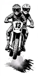 Motocross, two children, 2016, 2021, 2017 tattoo design idea