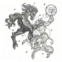 Gemini and Aries constellation intertwined tattoo design idea