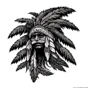 willow tree with Native American  tattoo design idea