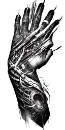 Cyberpunk with stitches tattoo design idea