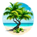 beach between two lime trees tattoo design idea