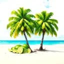 beach between two lime trees tattoo design idea