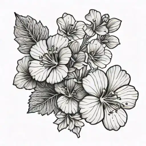 geranium tattoo design idea