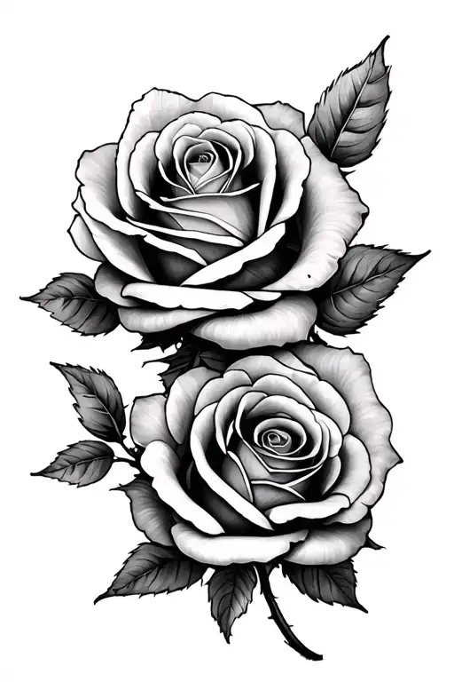 2 roses for 2 daughters tattoo design idea
