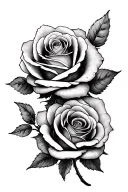 2 roses for 2 daughters tattoo design idea