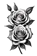 2 roses for 2 daughters tattoo design idea