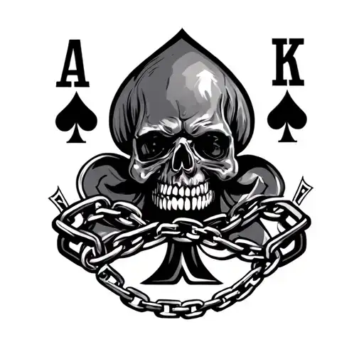 Motorhead band logo, ace of spades with chaines tattoo design idea