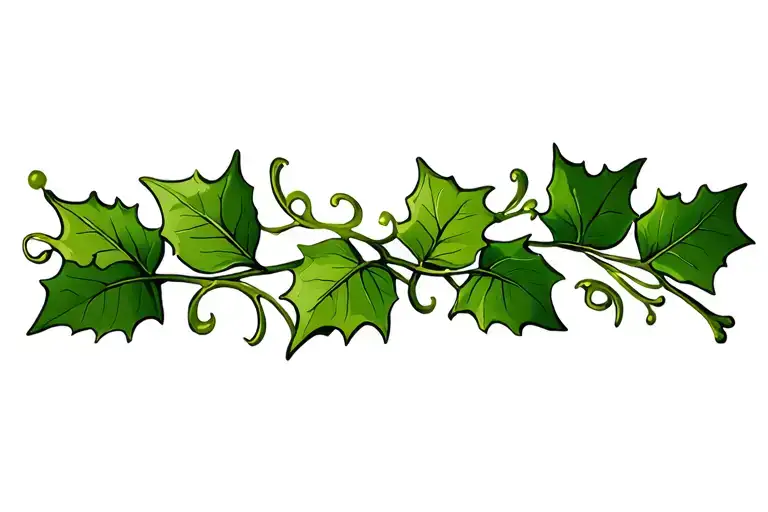 ivy leaves stem tattoo design idea
