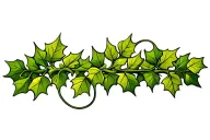 ivy leaves stem tattoo design idea
