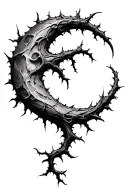 vine thorn the moon is extremely detailed high definition made of vines and thorns tattoo design idea