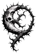 vine thorn the moon is extremely detailed high definition made of vines and thorns tattoo design idea