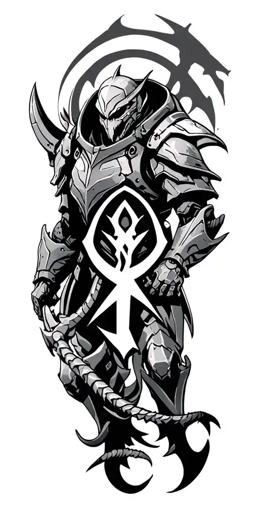 warhammer 40k alpha legion with hydras and alpha omega symbol tattoo design idea