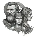 Celtic Father Daughter tattoo design idea