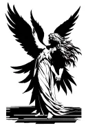 icarus falling angel with feathers tattoo design idea