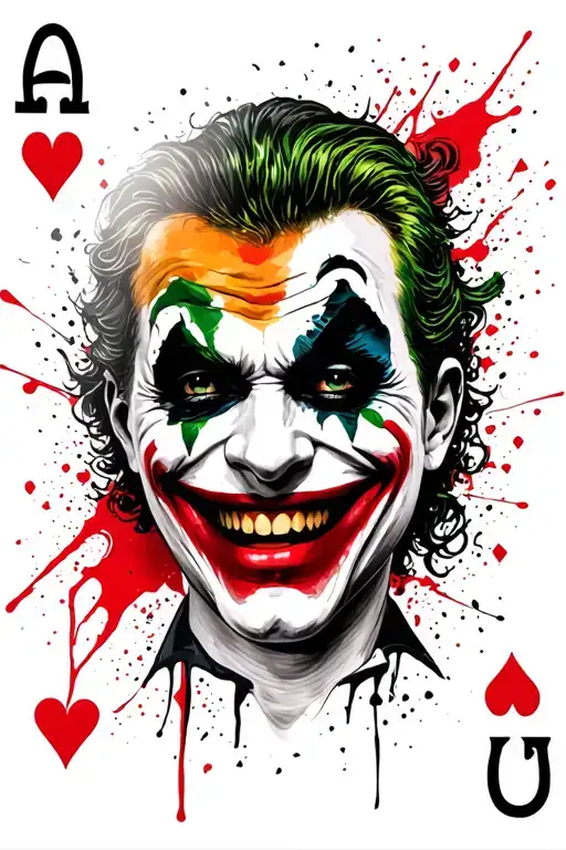 Cards jack joker heavy smile realistic tattoo design idea