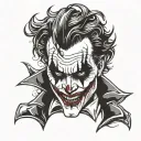 joker face with why so serious? tattoo design idea