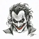 joker face with why so serious? tattoo design idea