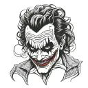 joker face with why so serious? tattoo design idea