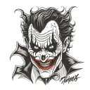 joker face with why so serious? tattoo design idea