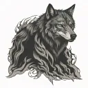 intense wolf tattoo for neck tattoo, less black tattoo design idea
