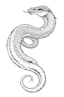 Snake and details of Japanese or Chinese themes tattoo design idea