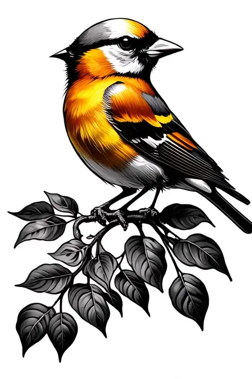 Golden Finch bird tattoo design idea