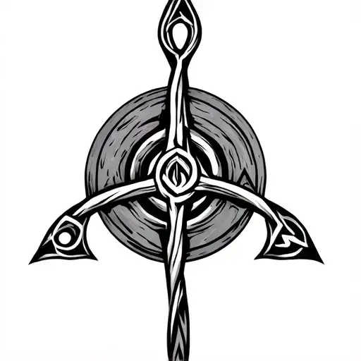 bind rune circle tattoo design idea