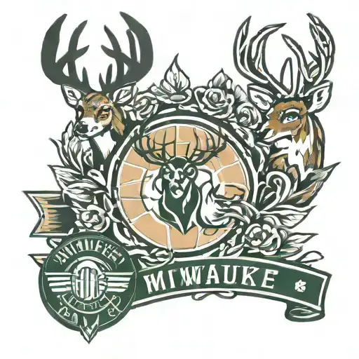 milwaukee bucks and basketball trophy please incorporate tattoo design idea
