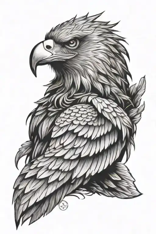 eagle head with full wolf sleeve tattoo design idea