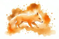 Constellation arctic Fox jumping in front of Milky Way galaxy. tattoo design idea