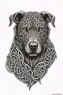 celtic hounds symbol intertwined tattoo design idea