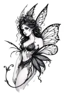 dark fairie carnival tattoo design idea