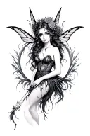 dark fairie carnival tattoo design idea