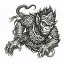 monkey king tattoo design idea