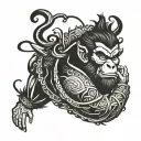 monkey king tattoo design idea