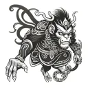 monkey king tattoo design idea