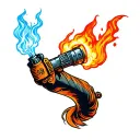 tig torch and hood tattoo design idea