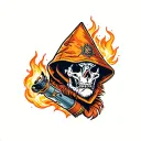 tig torch and hood tattoo design idea