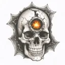 skull bullet hole tattoo design idea