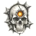 skull bullet hole tattoo design idea