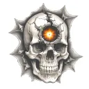 skull bullet hole tattoo design idea