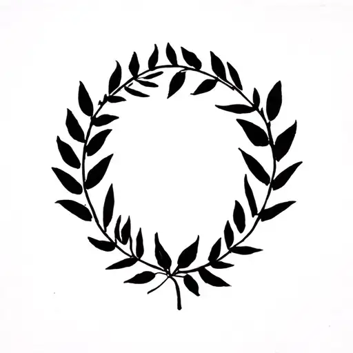 Laurel wreath with olive leaf in the middle  tattoo design idea
