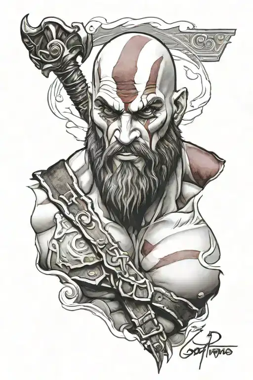 kratos god of war tattoo design idea