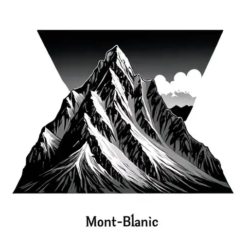 Mountain of Mont-Blanc and the moljnir with above tattoo design idea