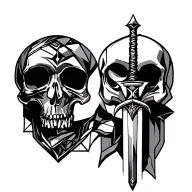 skull and Dagger penetrate tattoo design idea