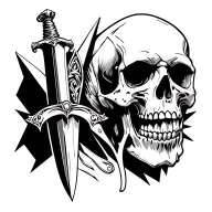 skull and Dagger penetrate tattoo design idea