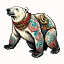 polar bear dragging anchor tattoo tattoo design idea