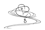 question mark orbiting tattoo design idea